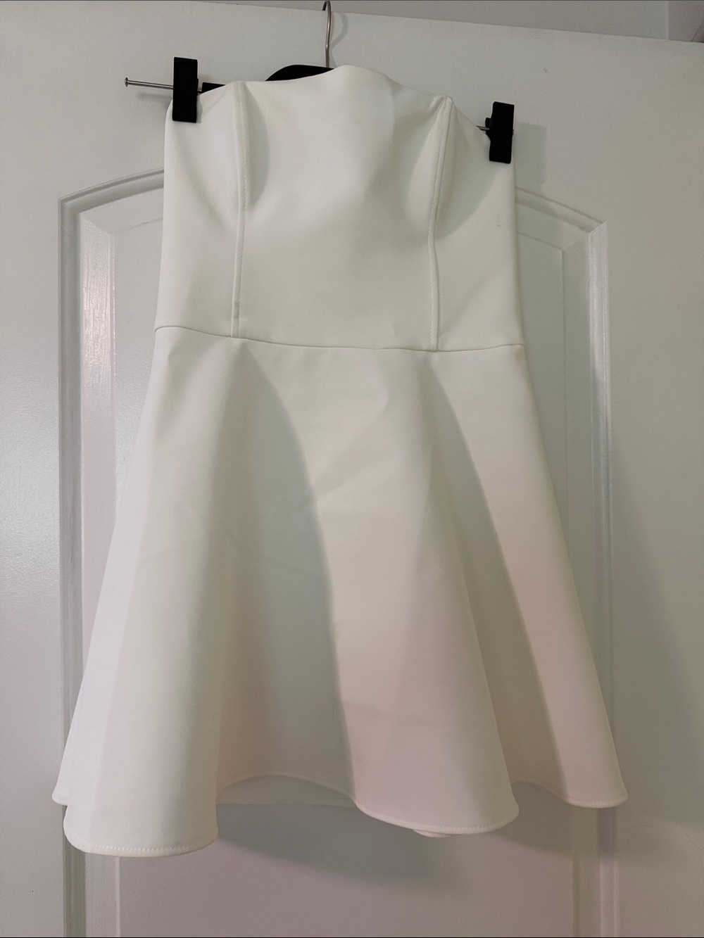 Zara Strapless White Fit & Flare Dress